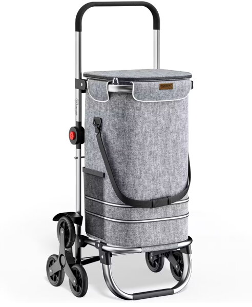 Nákupní taška na kolečkách do schodů COMFORT,50l, šedá