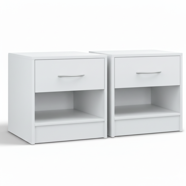 Set nočních stolků BIANCA, 2 ks, 41x39x28cm, bílá