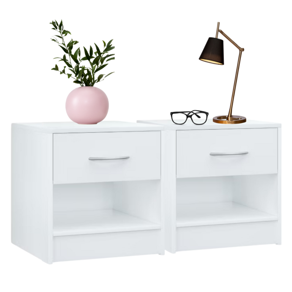 Set nočních stolků BIANCA, 2 ks, 41x39x28cm, bílá