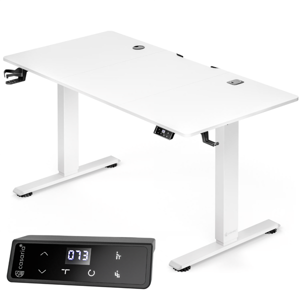 Výškově nastavitelný kancelářský stůl FLEXI, 140x60x72–117cm, bílá