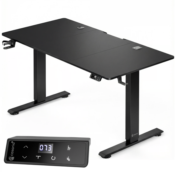 Výškově nastavitelný kancelářský stůl FLEXI, 160x75x72–117cm, černá