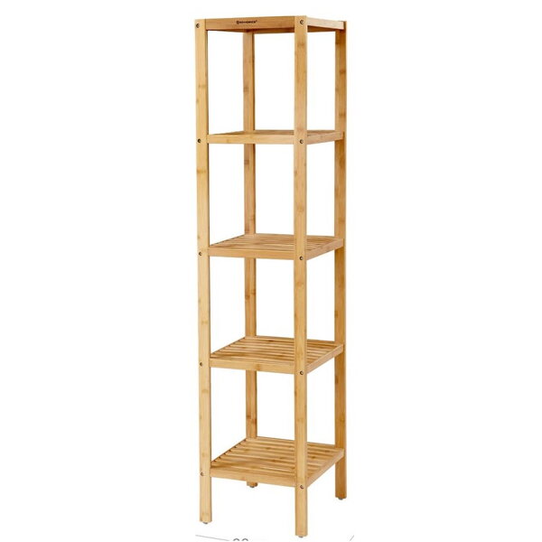 Bambusový regál GREGOR, 5 polic, 33x33x146cm, hnědá