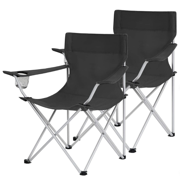 Kempingové židle ROVER, set 2ks, černá