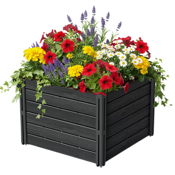 Vyvýšený záhon BASE PLANT, 61x61x46cm, antracitová