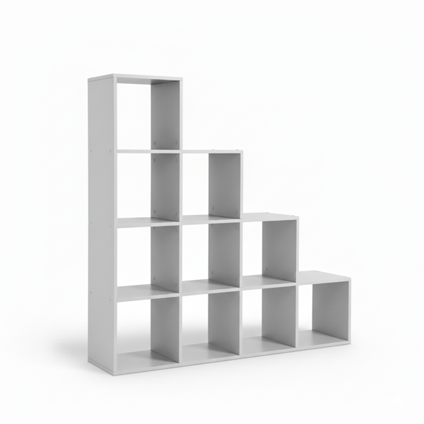 Úložná police, regál KALLA, 129,5x29x129,5cm, bílá