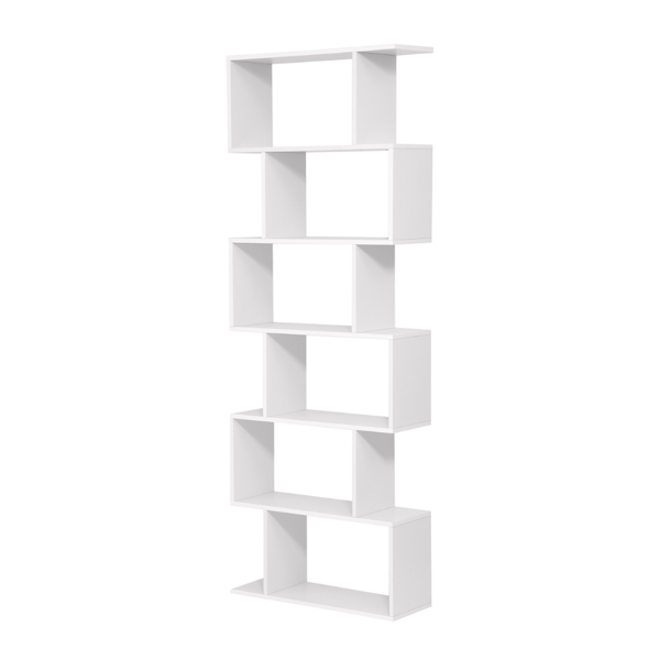 Police/regál na knihy PRESTON, 70x24x190,5 cm, bílá