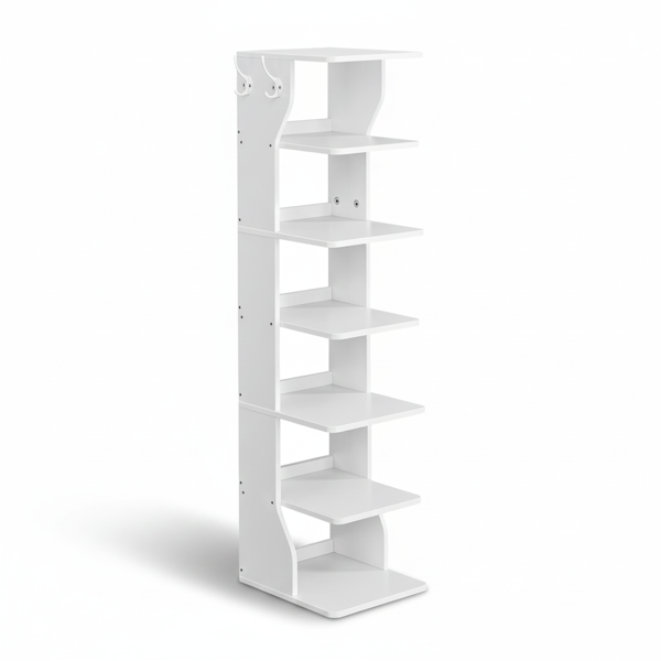 Botník CINDY, 6 úrovní, 30x26,4x110,4cm, bílá