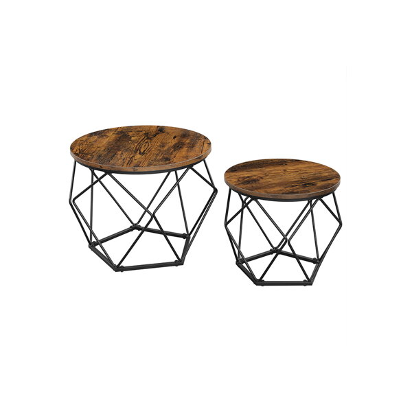 Set konferenčních stolků VERA,50x40cm/40x36cm, hnědá/černá