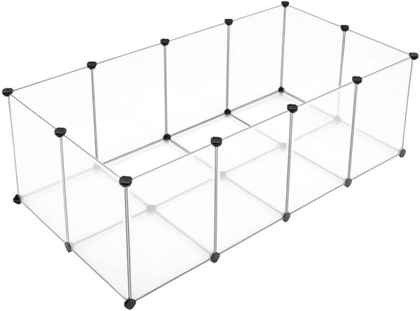 Ohrádka pro malá zvířata z průhledného plastu BEN, 143x71x47cm, transparentní