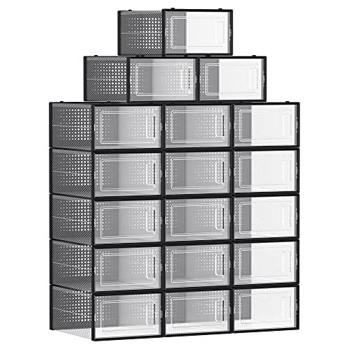 Organizér na boty MARI, 18boxů, černá/průsvitná