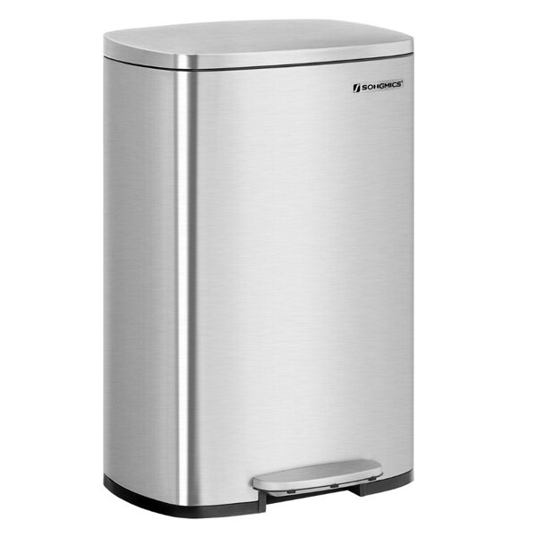 Odpadkový koš s pomalým zavíráním TIDY, 50 l, stříbrná