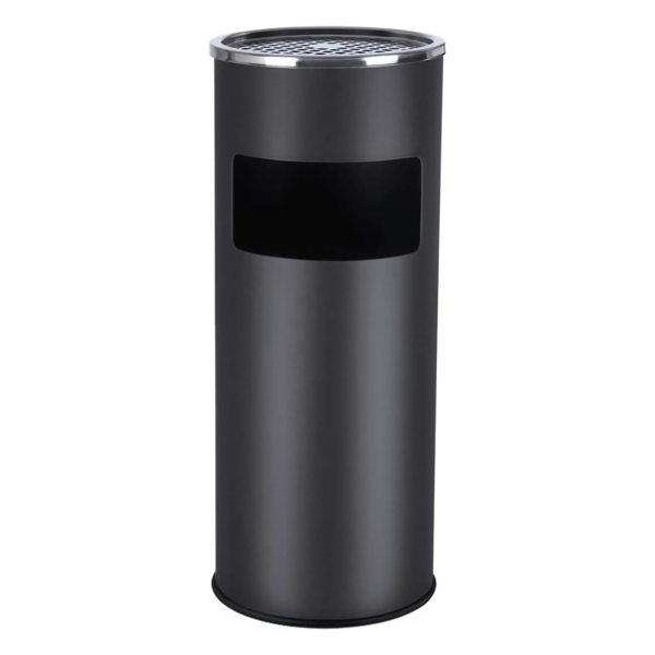 Stojanový popelník s odpadkovým košem SMOKE, 60,5x24,5cm, černá