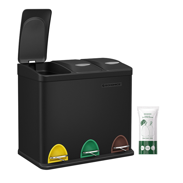 Koš na třídění odpadu SORT 24l (3x8l), černá