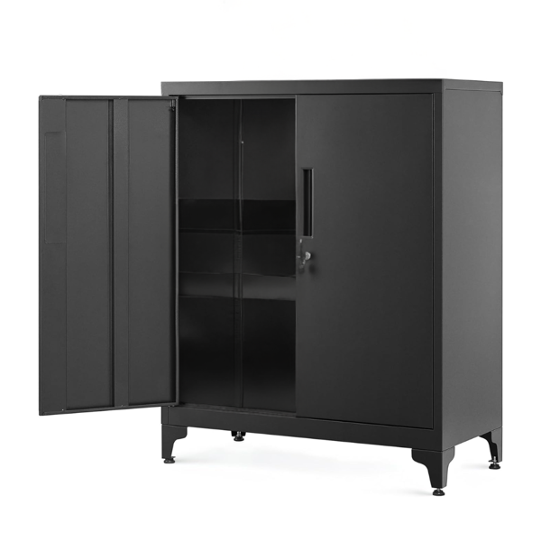 Víceúčelová kovová skříňka RAVEN, 40x80x90cm, černá