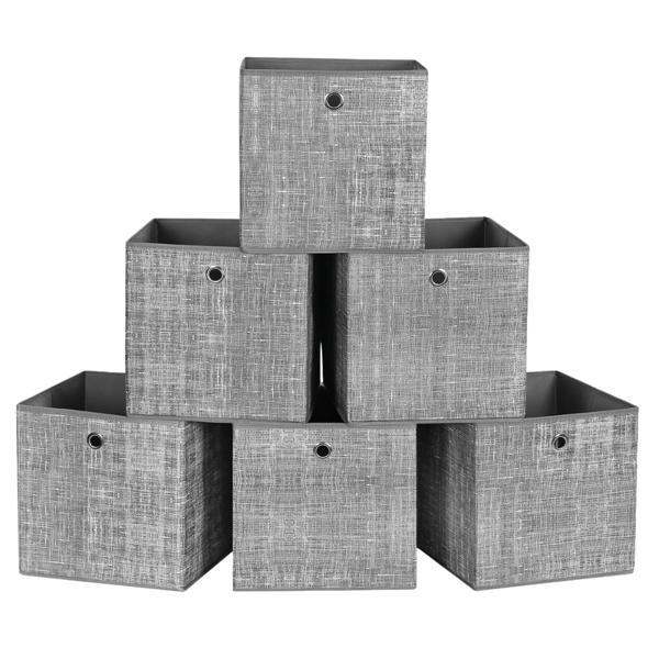 Úložné boxy GARY 6ks, 30x30x30cm, šedá 