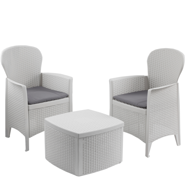 Zahradní set TREE, 3-dílný, bílá